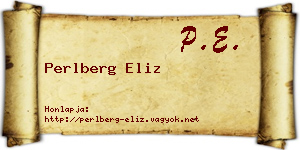 Perlberg Eliz névjegykártya